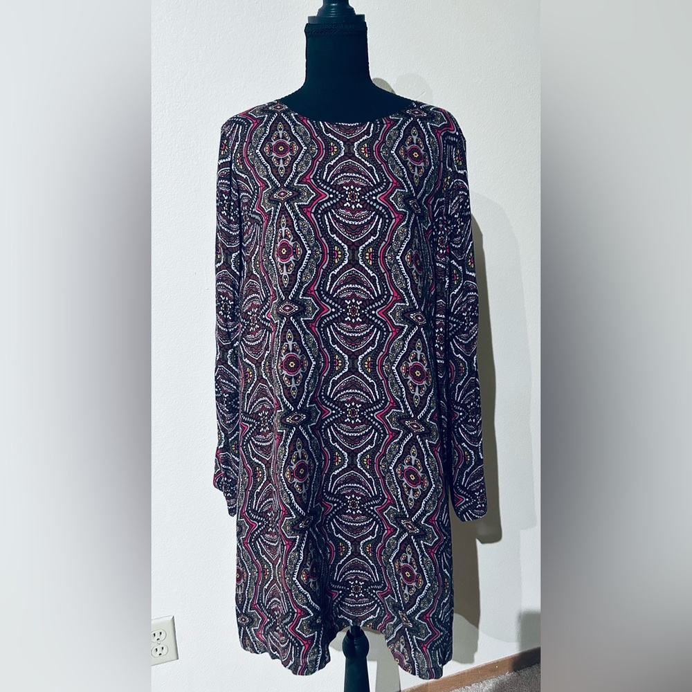 PrAna CeCe Medallion Print Fully Lined Long Sleeve Dress